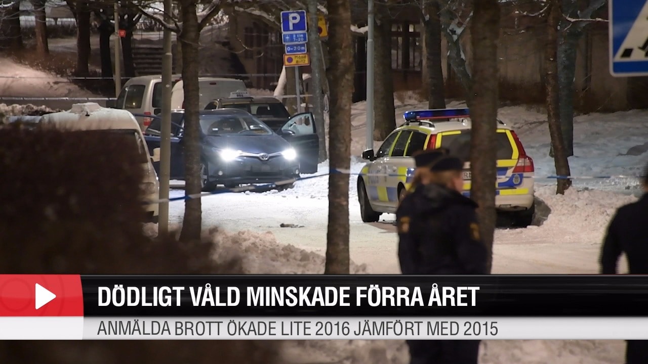 Antalet mord i Sverige minskar