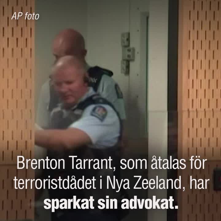 Terrormisstänkte Brenton Tarrant sparkar sin advokat