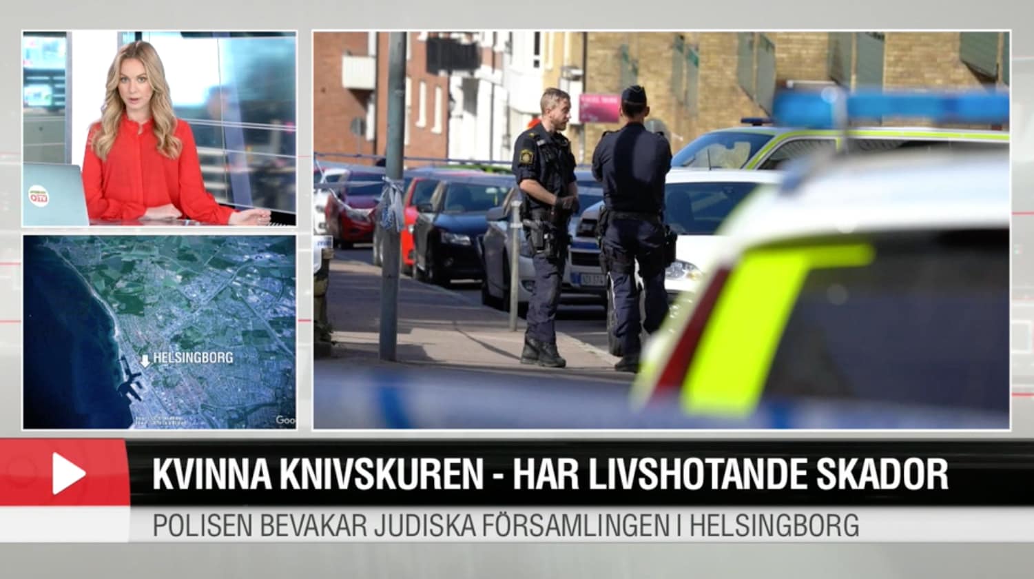 Kvinna knivskuren - har livshotande skador
