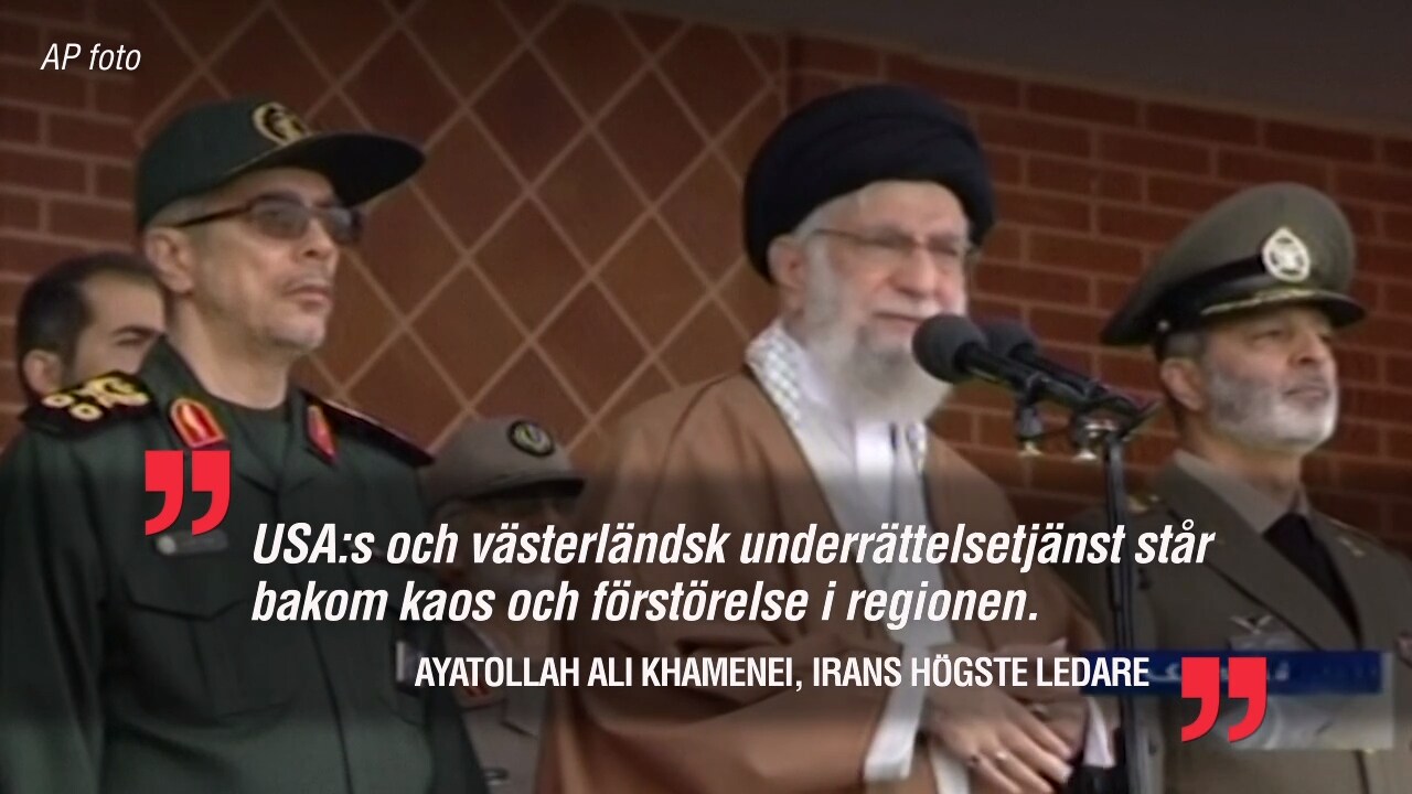 Irans högste ledare: ”USA står bakom kaos i regionen”