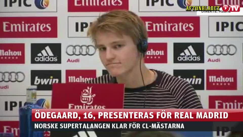 Ödegaard, 16, presenteras för Real Madrid