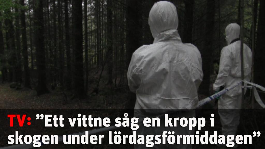 "Ett vittne såg en kropp i skogen"