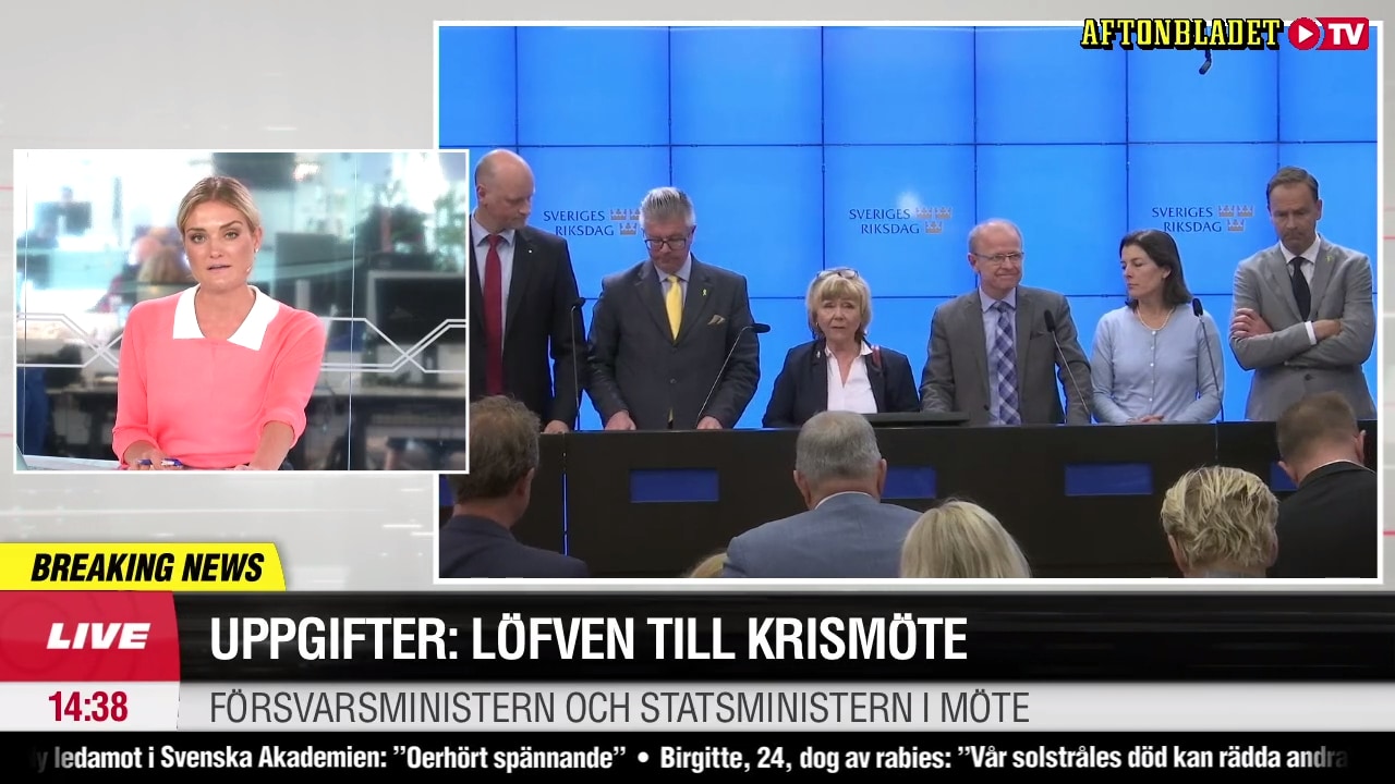 Löfven till krismöte efter försvarsbeskedet