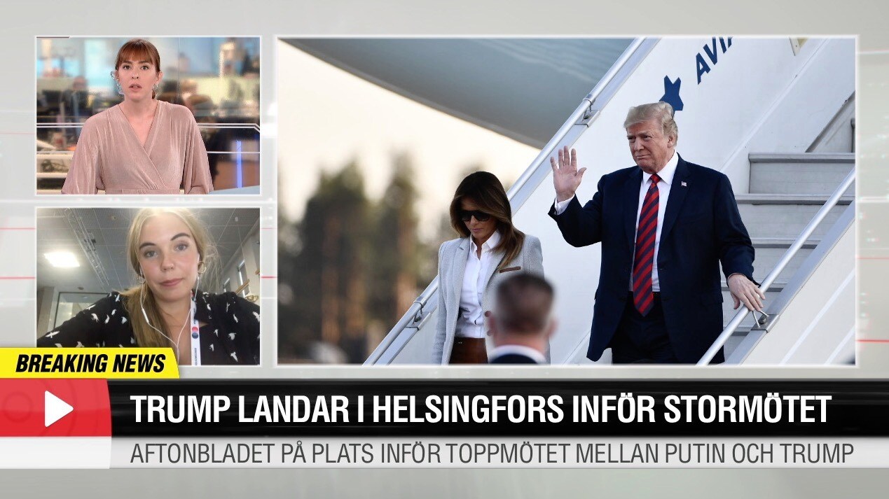 Trump landar i Helsingfors inför stormötet