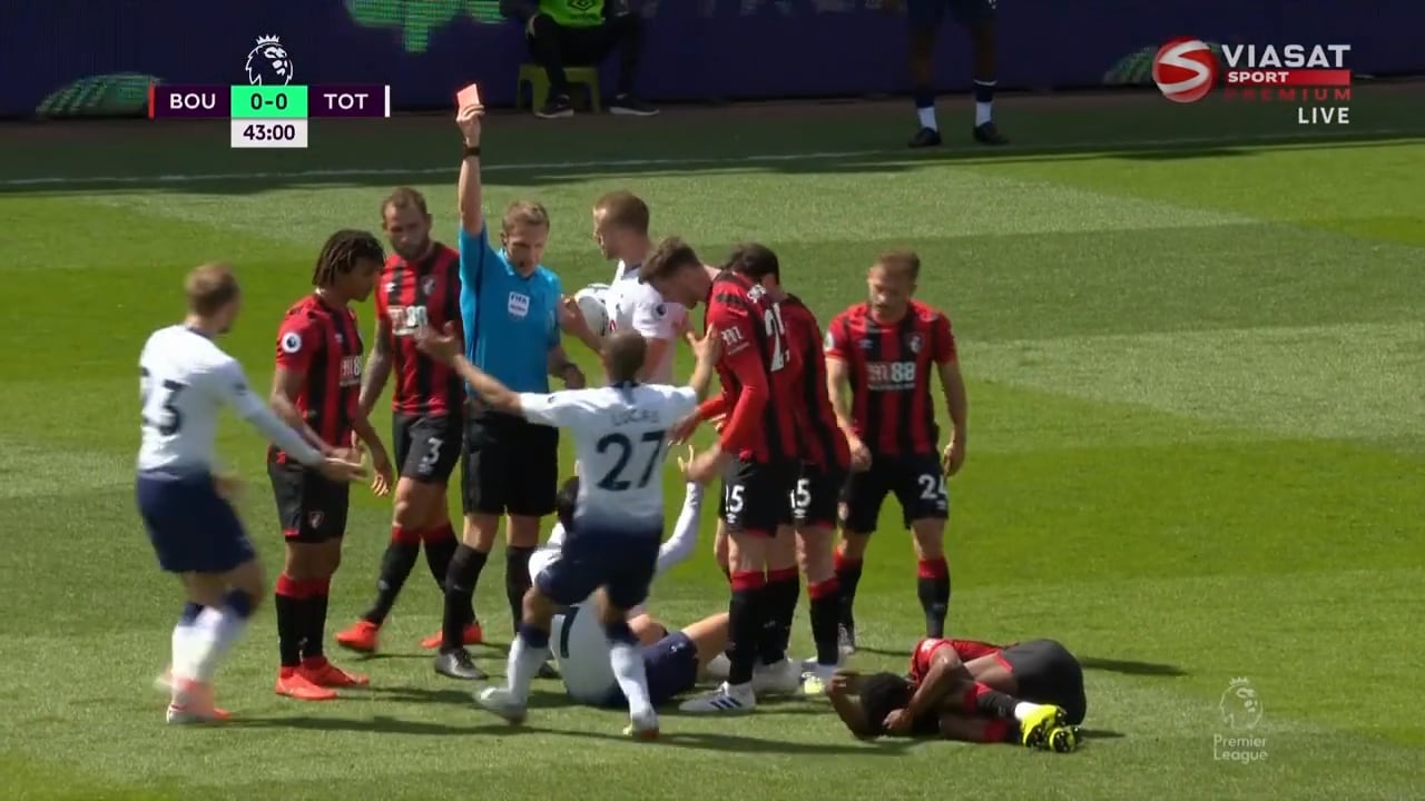 Dubbla röda kort för Spurs – förlorade på stopptid