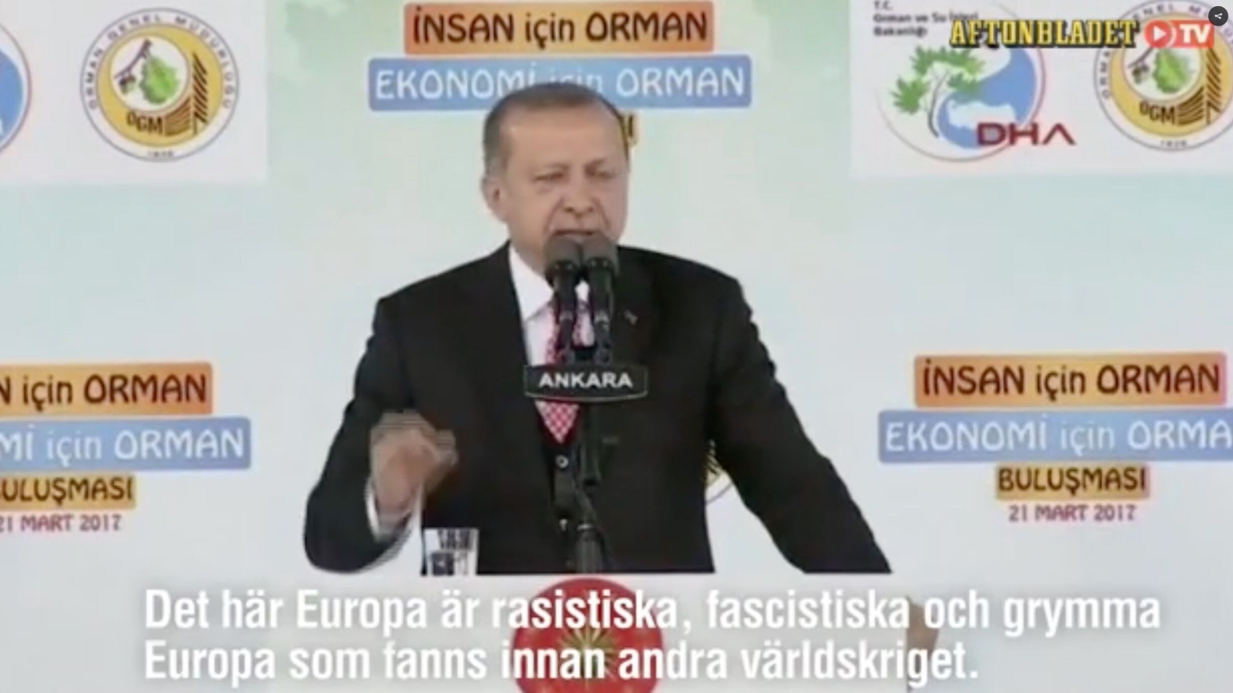 Erdogan till attack mot Europa