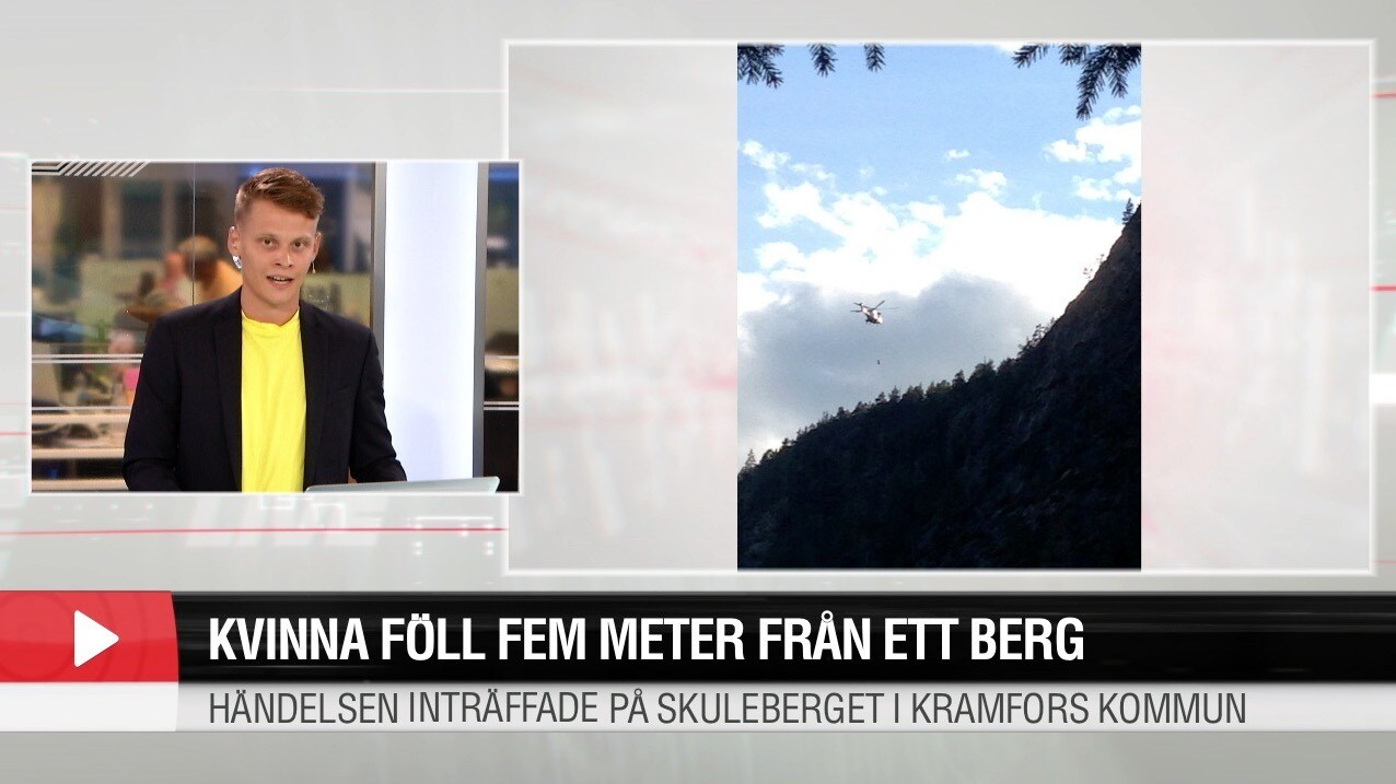 Kvinna föll fem meter från ett berg