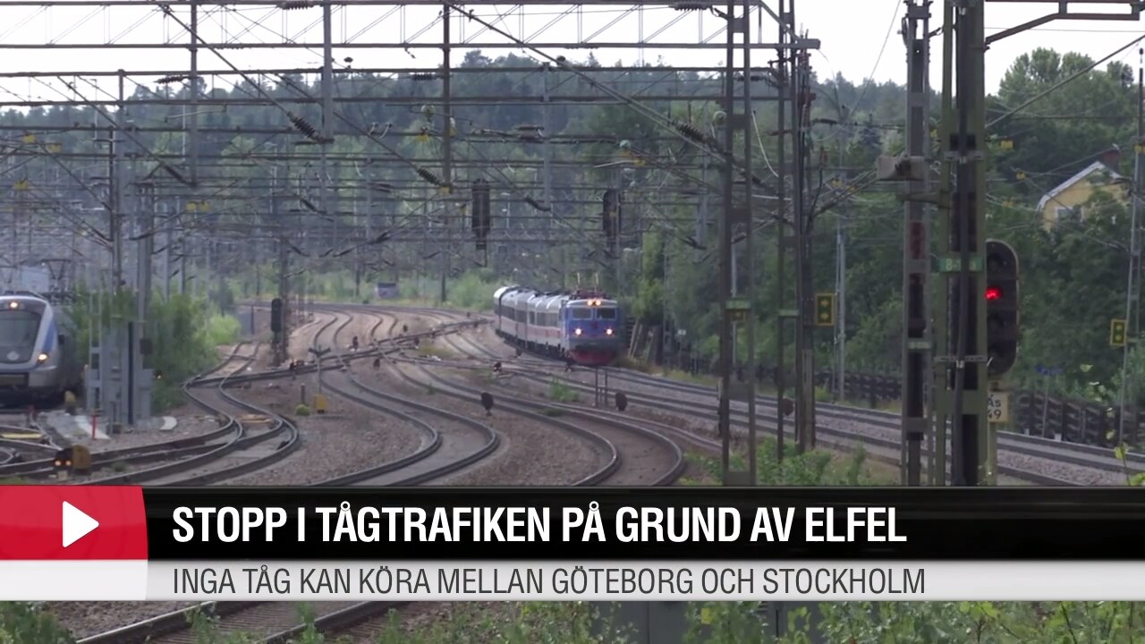 Stopp i tågtrafiken på grund av elfel