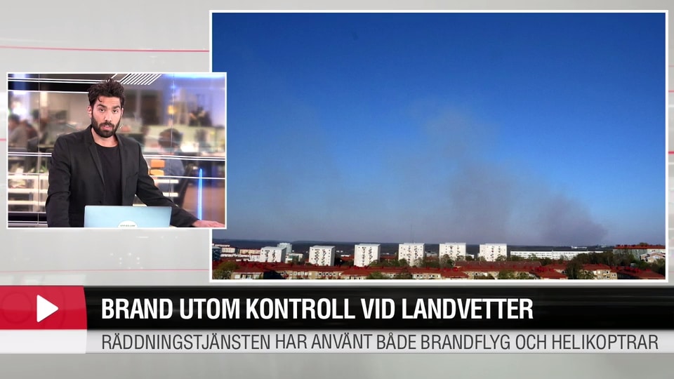 Brand utom kontroll vid Landvetter