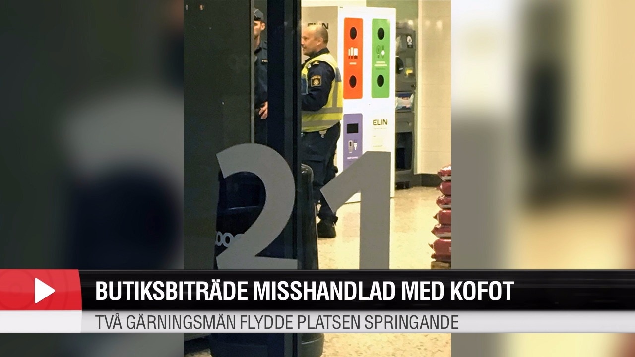 Butiksbiträde misshandlad med kofot under rånförsök