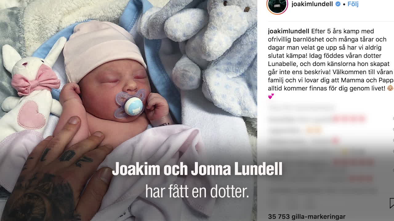 Jocke och Jonna har blivit föräldrar
