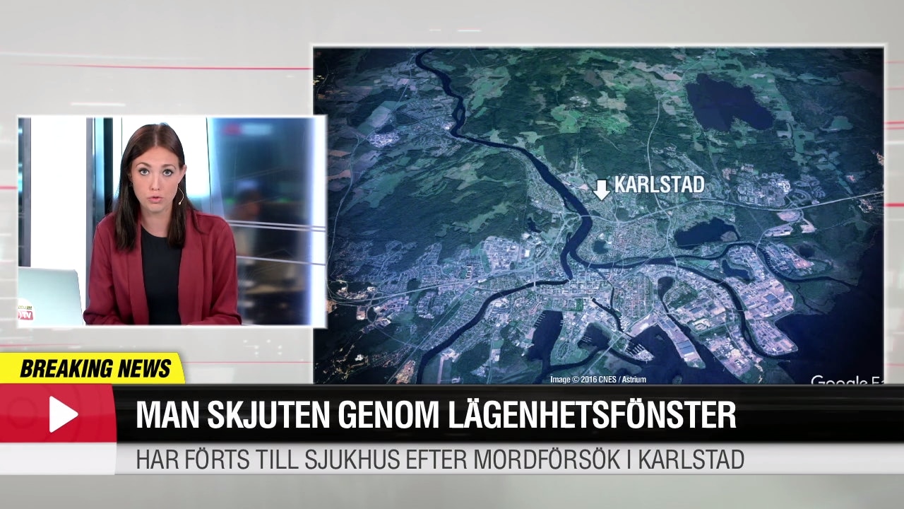 En man skjuten genom lägenhetsfönster