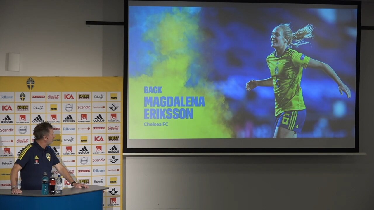 Peter Gerhardsson presenterar truppen till VM-kvalet