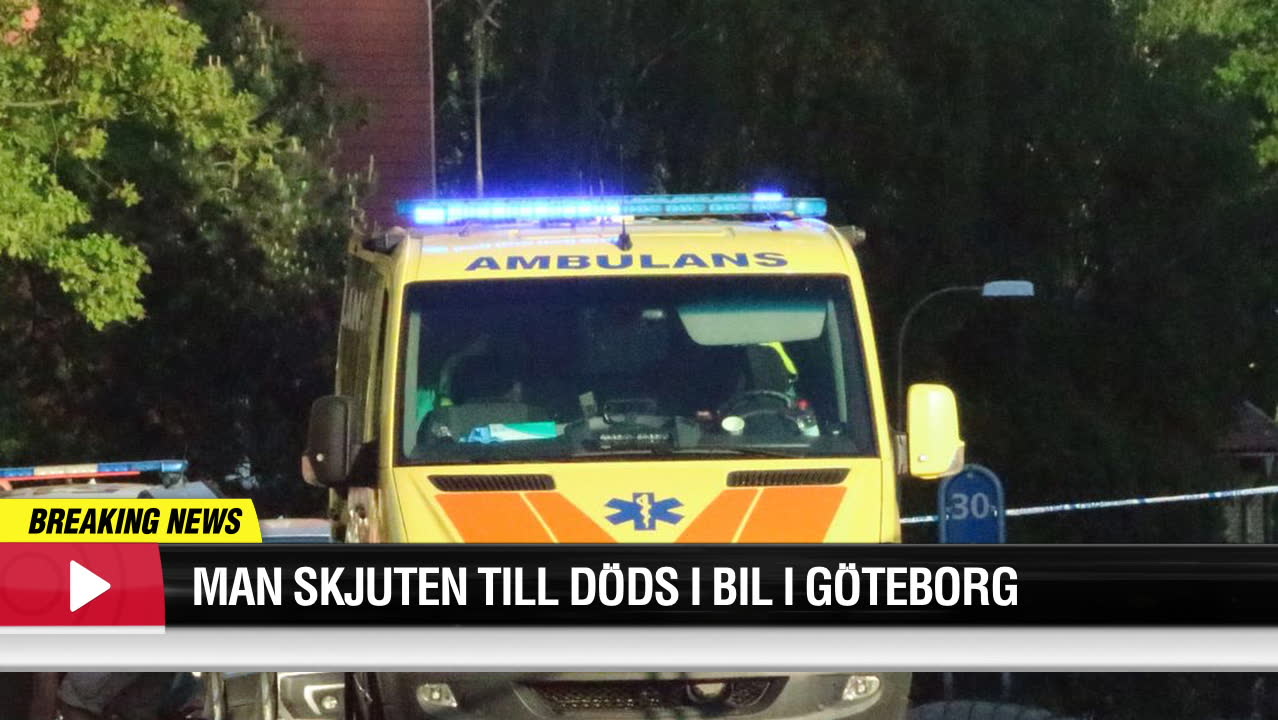 Man ihjälskjuten i bil i centrala Göteborg