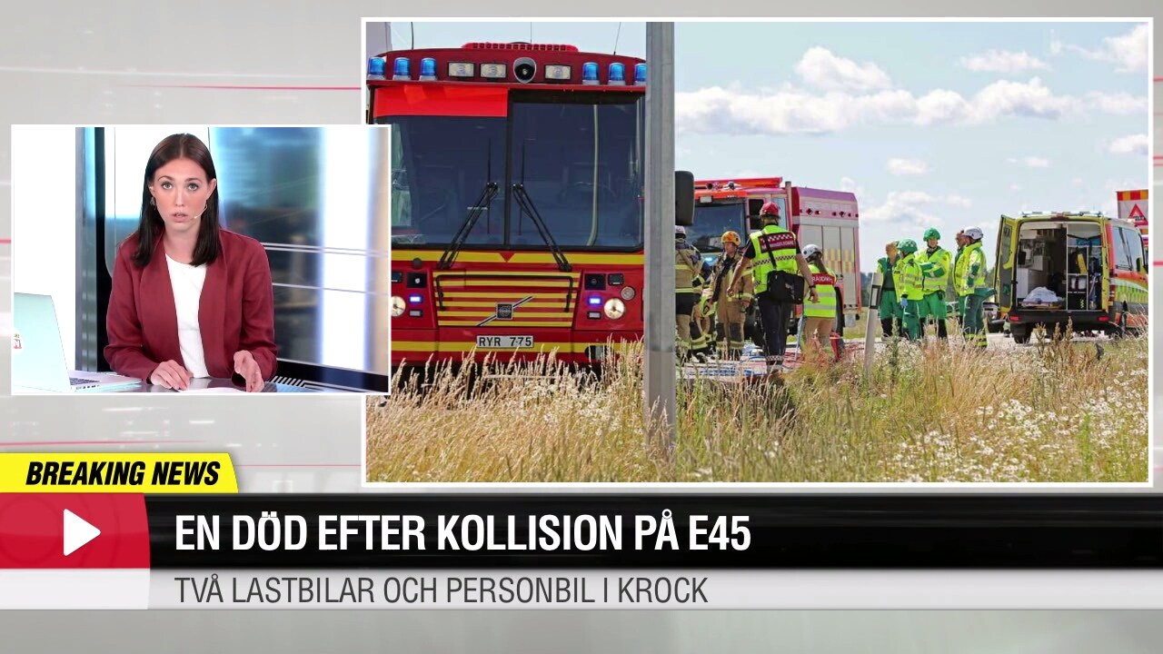 Kollision på E45 – vägen avstängd i båda körriktningar