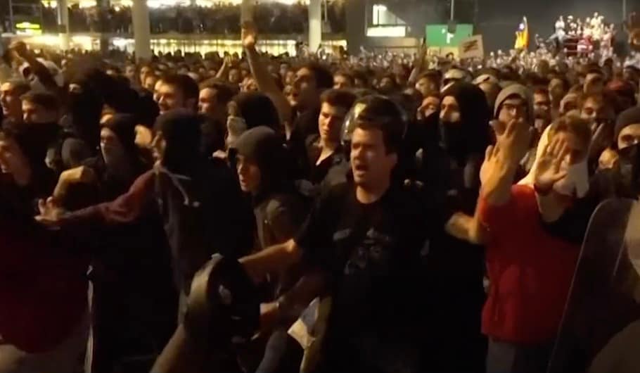 Våldsamma protester i Barcelona