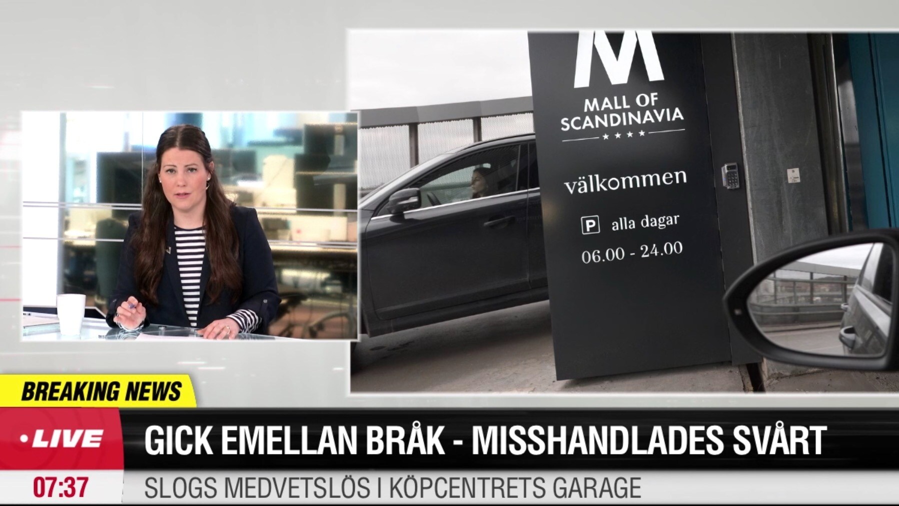 Man svårt misshandlad efter bråk i Mall of Scandinavia