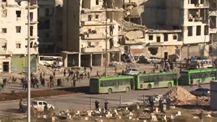 Gröna bussarna evakuerar Aleppo
