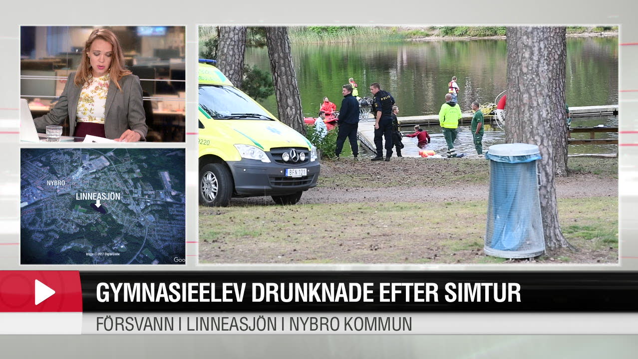 Gymnasieelev drunknade utanför Nybro