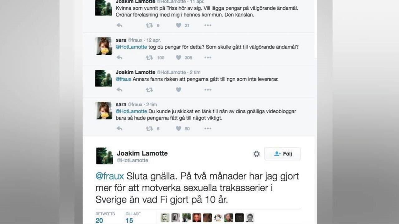 Lamotte kritiseras för sitt arbete mot sexuella trakasserier