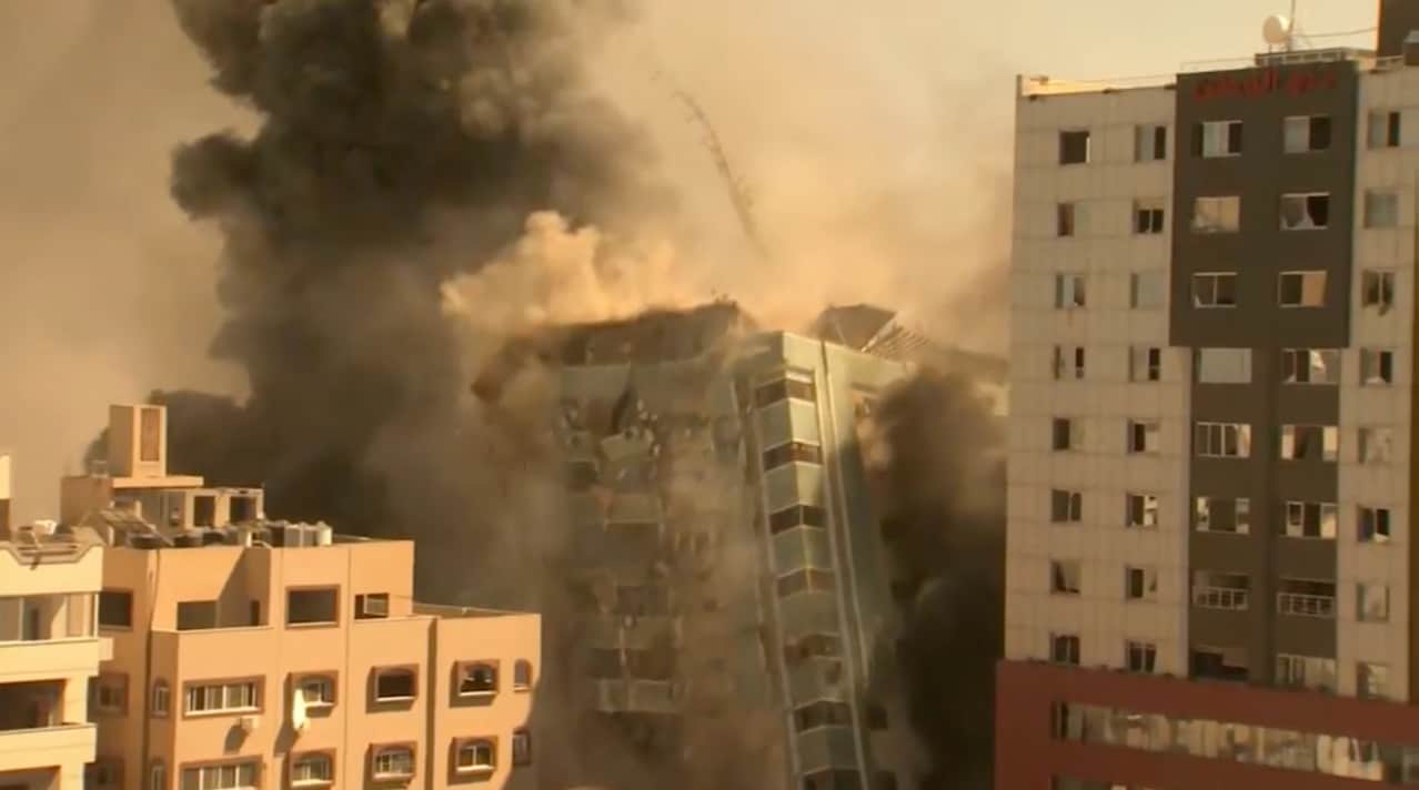 Redaktioner bombades i Gaza – varnade husets ägare innan sprängningen