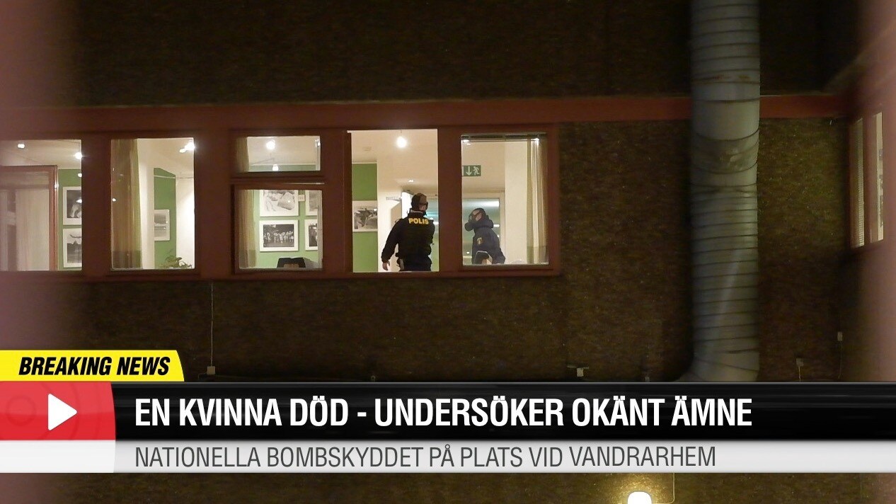 Kvinna död på avspärrade vandrarhemmet – bombskyddet undersöker