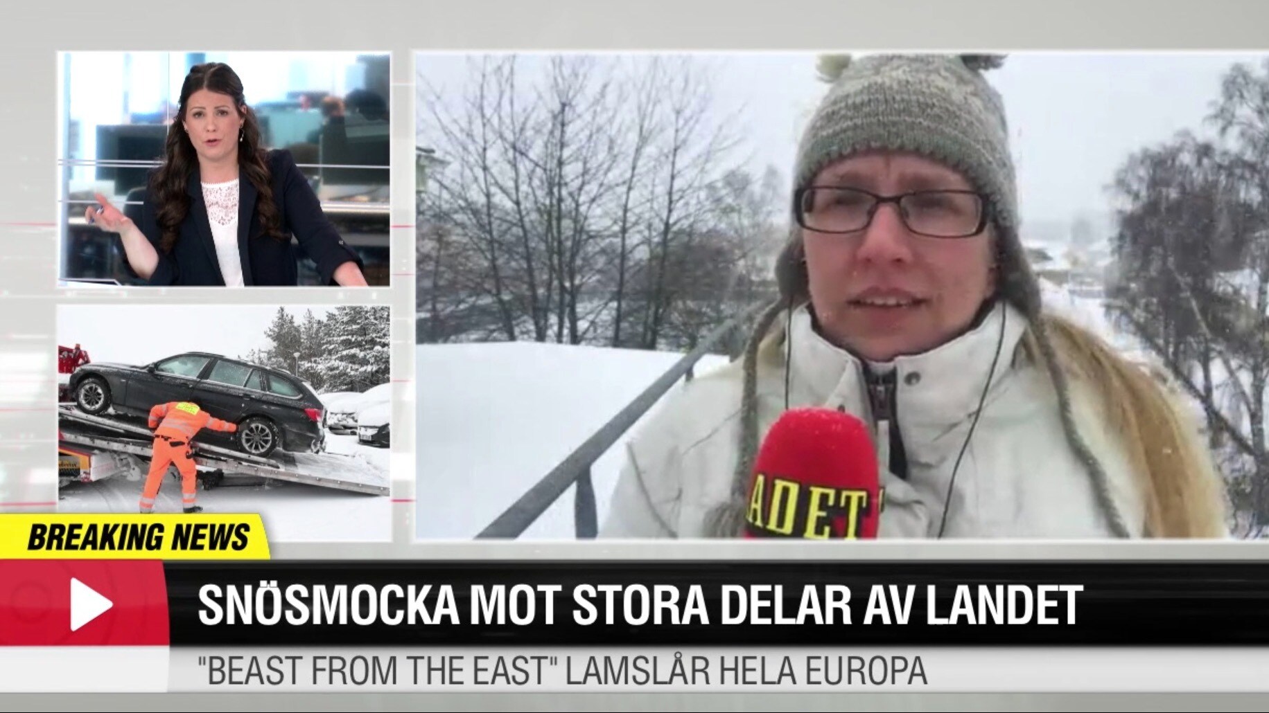 Snökaos i stora delar av Sverige