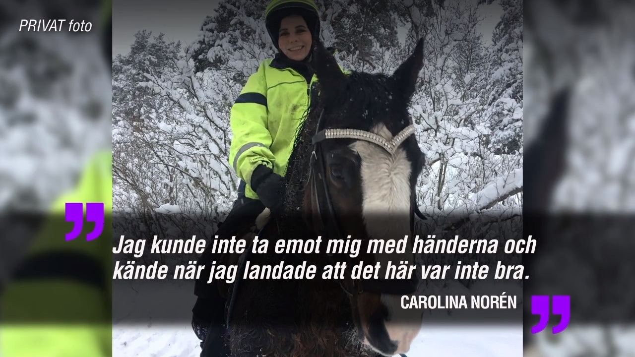 Carolina Norén skadad efter ridolycka