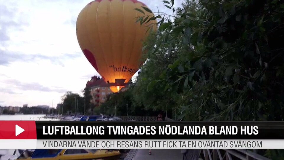 Luftballong tvingades nödlanda bland hus