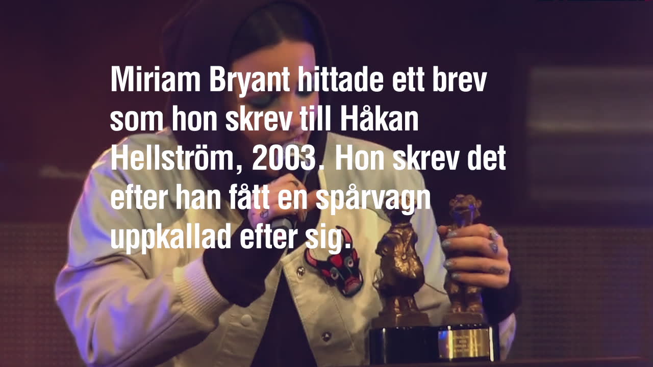 Miriam Bryant skrev brev till Håkan Hellström — som tolvåring