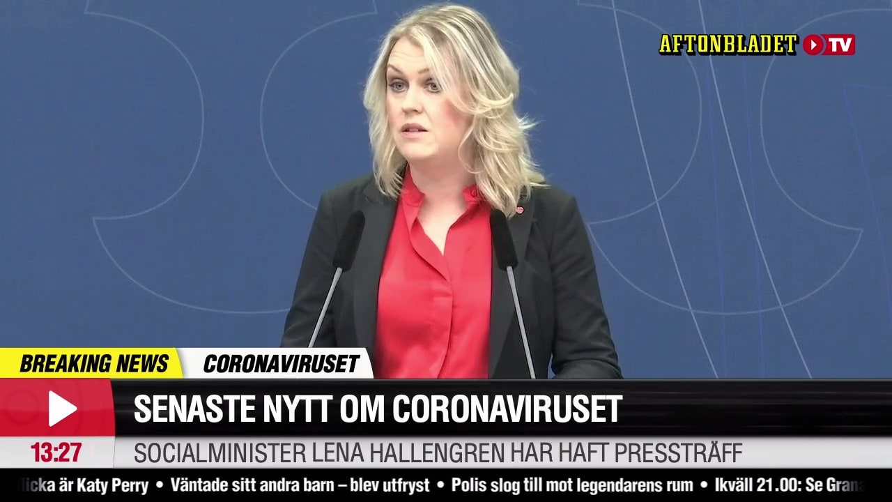 Socialminister har presskonferens om coronaviruset
