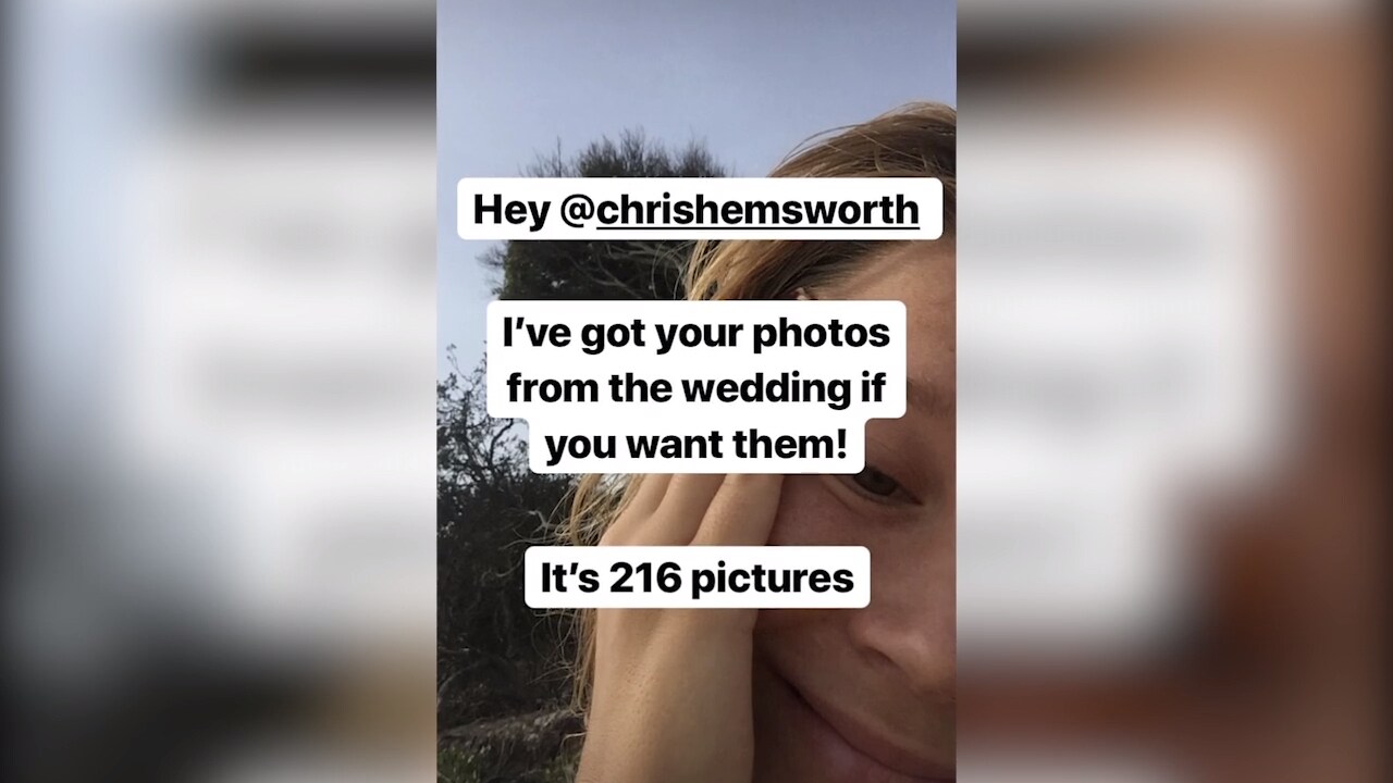 Elvira was sent Hemsworth's secret wedding photos – by mistake