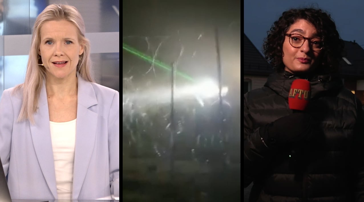 Laser och beväpnade migranter vid gränsen mot Polen