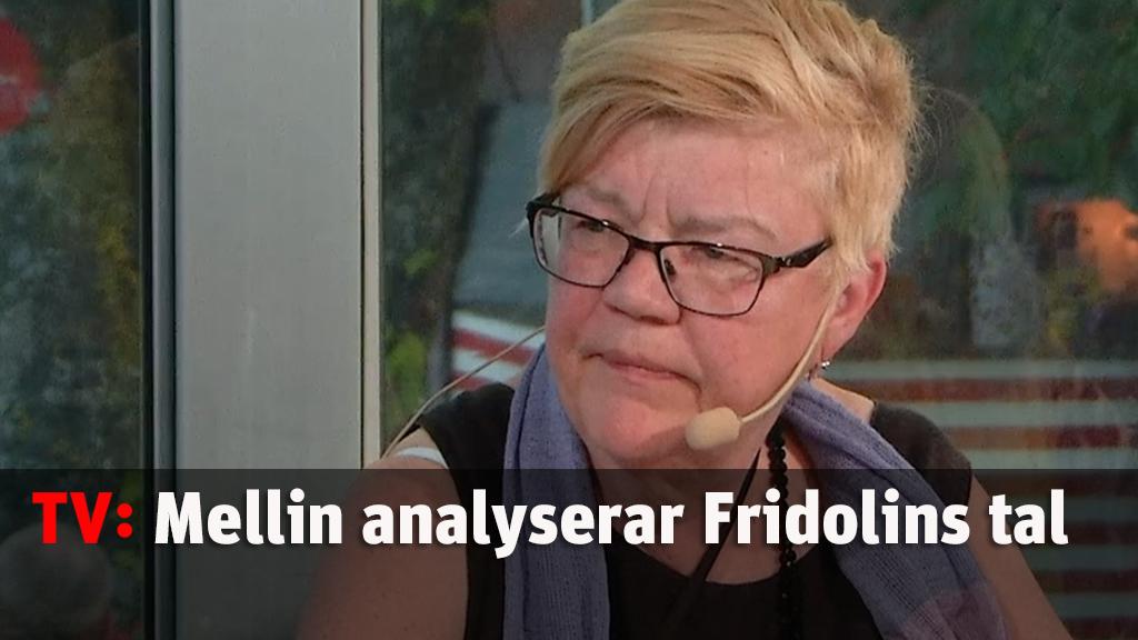 Lena Mellin analyserar Fridolins tal i Almedalen