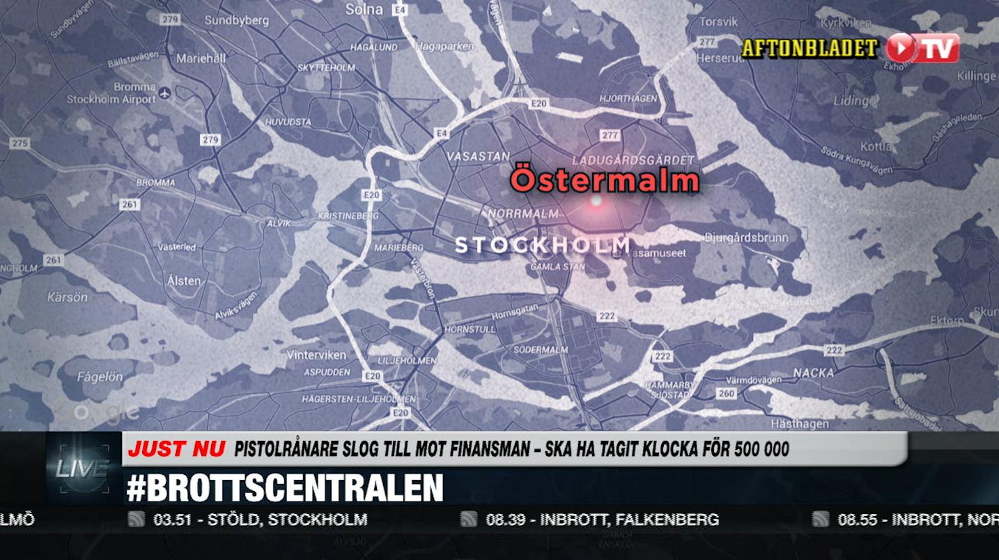 Finansman pistolrånad på Östermalm