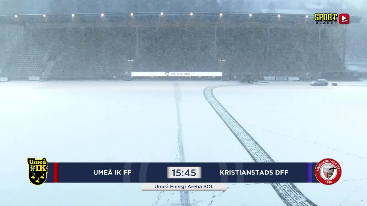 Se snökaoset inför matchen i Umeå