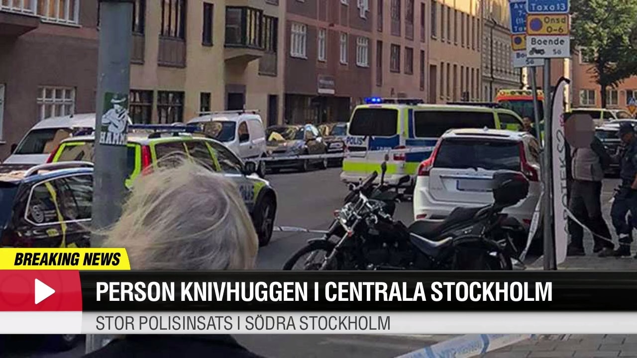 Knivdåd på öppen gata i Stockholm – stort polispådrag