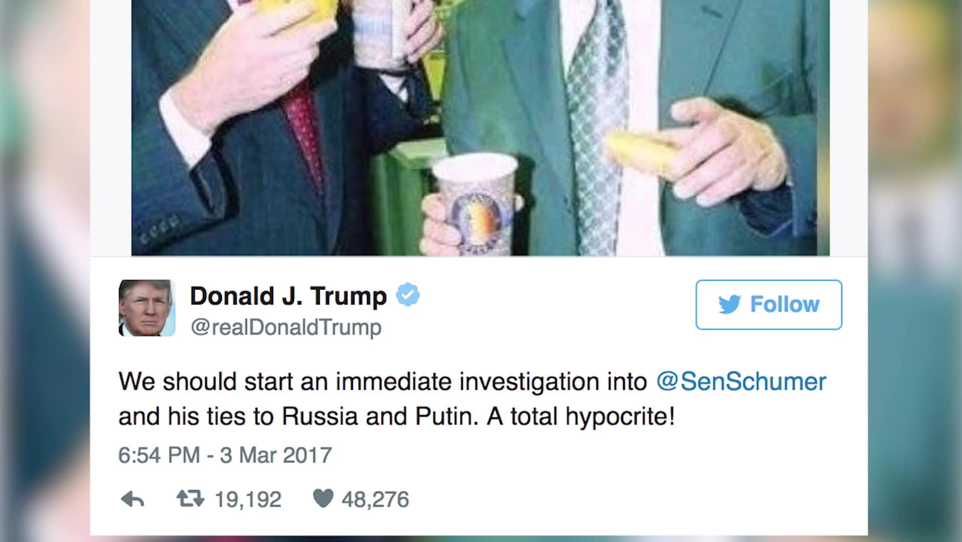 Trump om senatorn: "Han är en total hycklare"