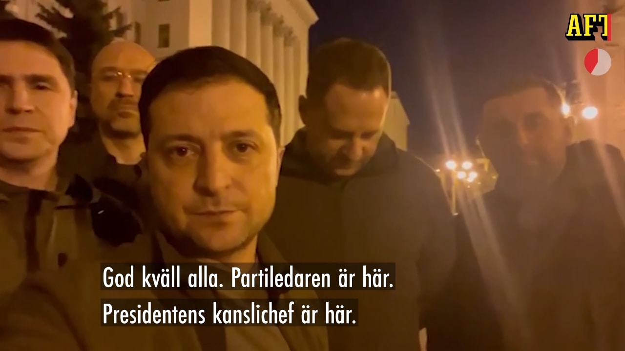 Ukrainas president tillbakavisar rykten om att han flytt Kiev