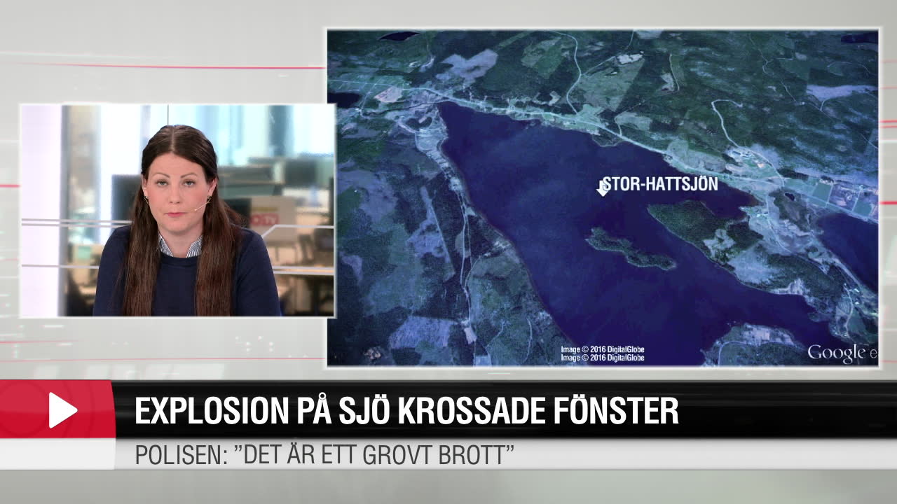 Explosion på sjö krossade fönster