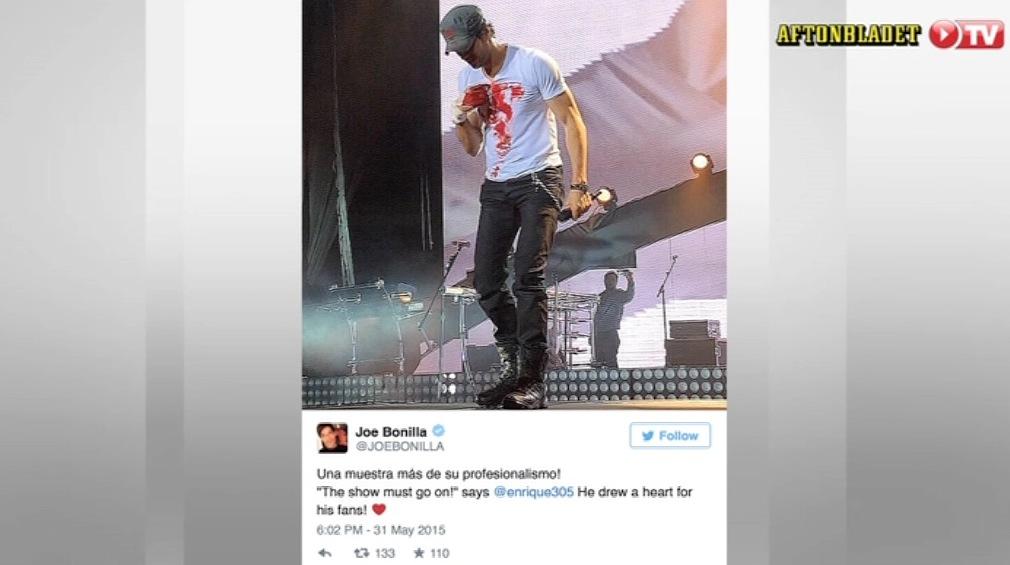 Enrique Iglesias skär sig blodig på scen