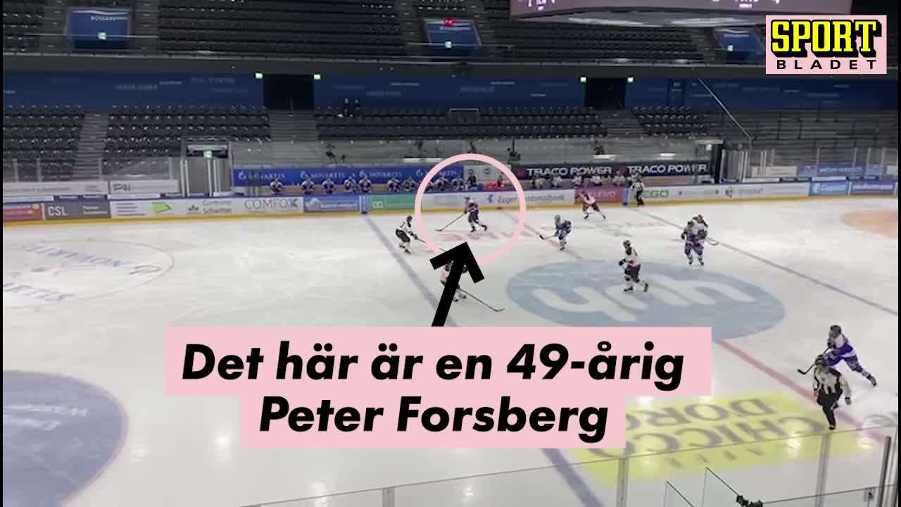 Här dominerar Peter Forsberg, 49, i Schweiz