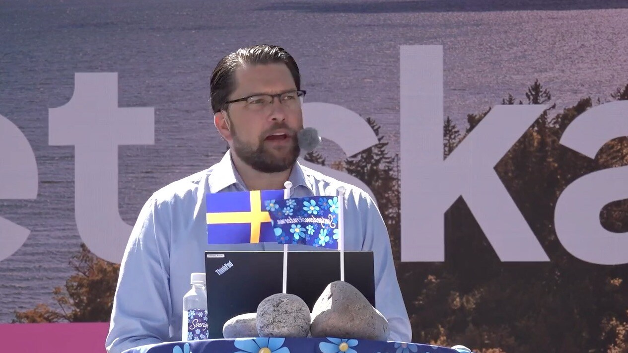Jimmie Åkesson (SD) håller tal i Almedalen