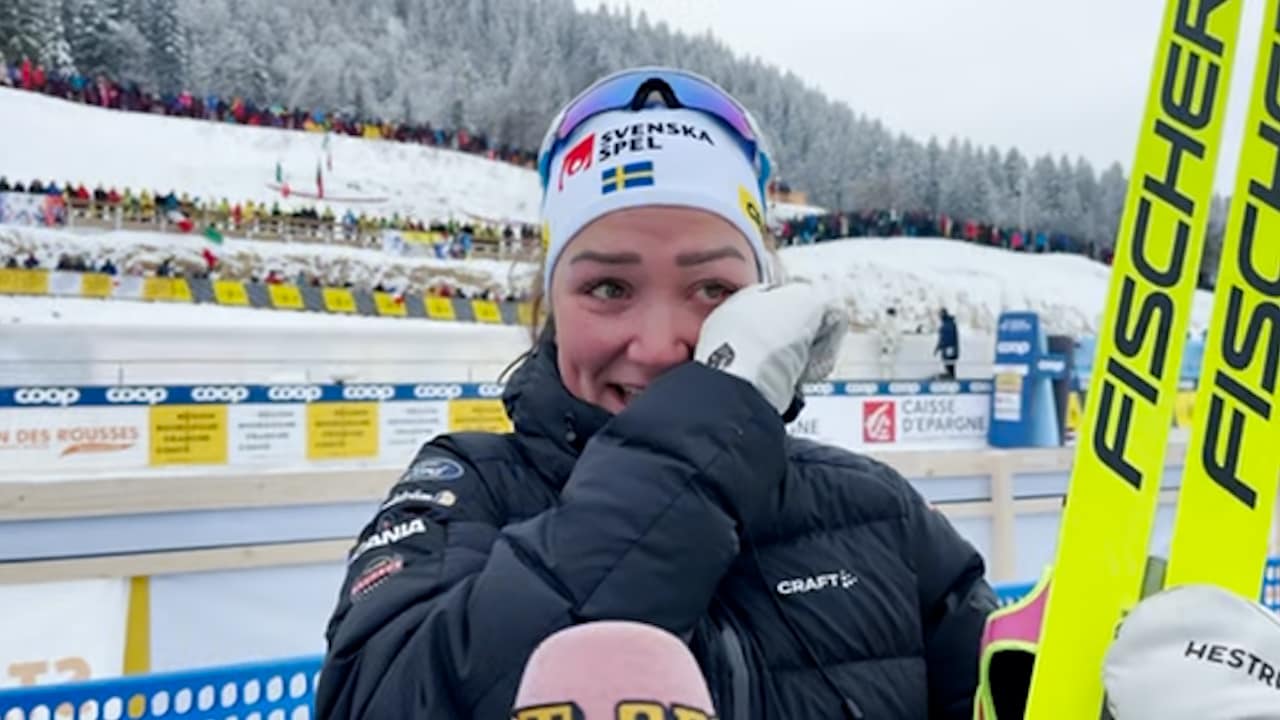 Här brister hon ut i gråt: "Det blir ju inget VM"