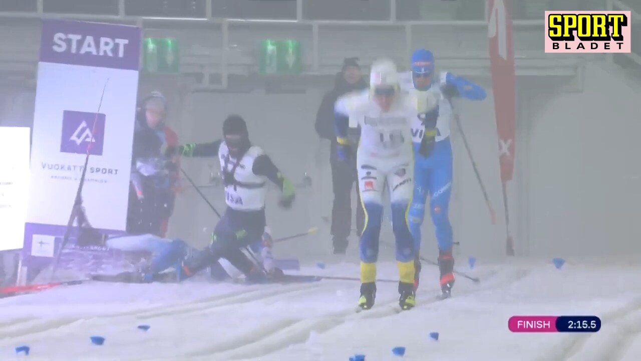 Här fälls han av "the masked skier" – Hagström tvåa