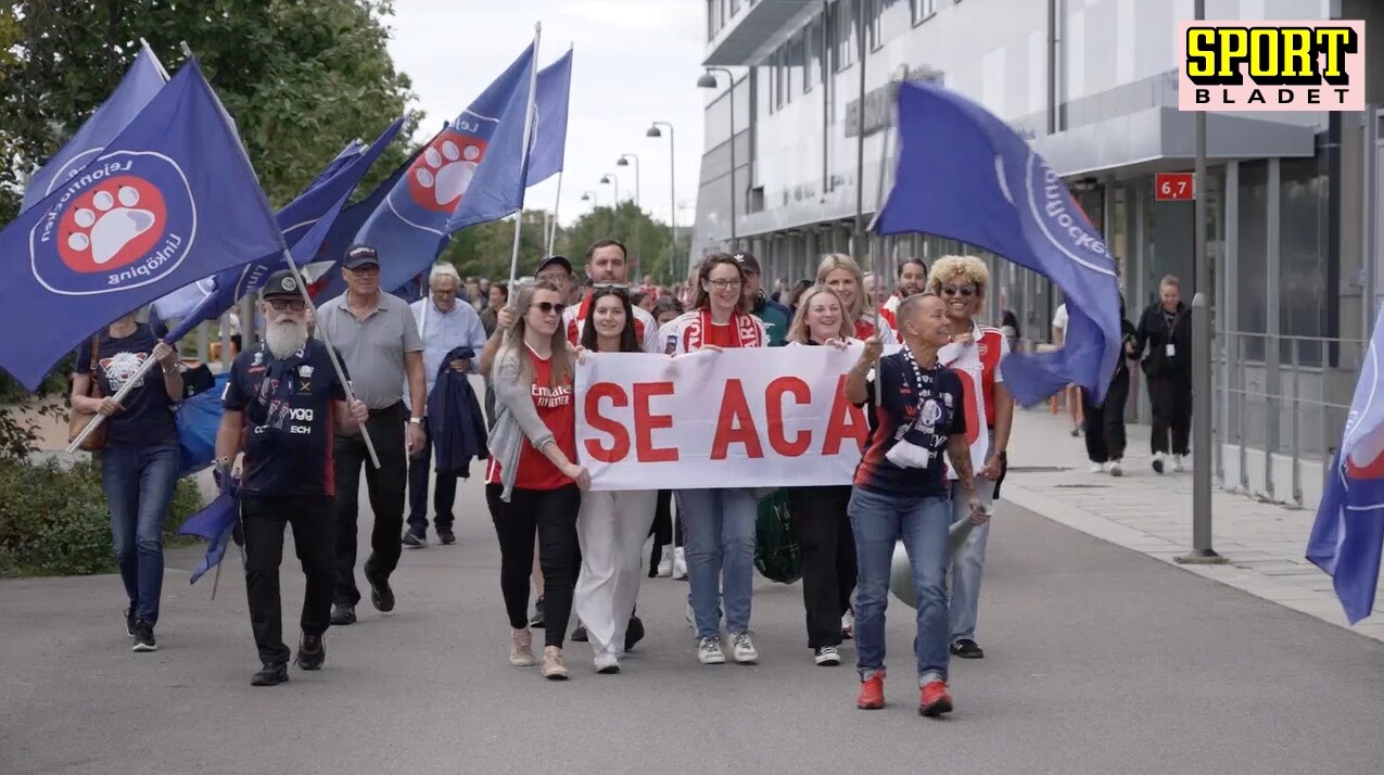 Här marscherar fansen i protest