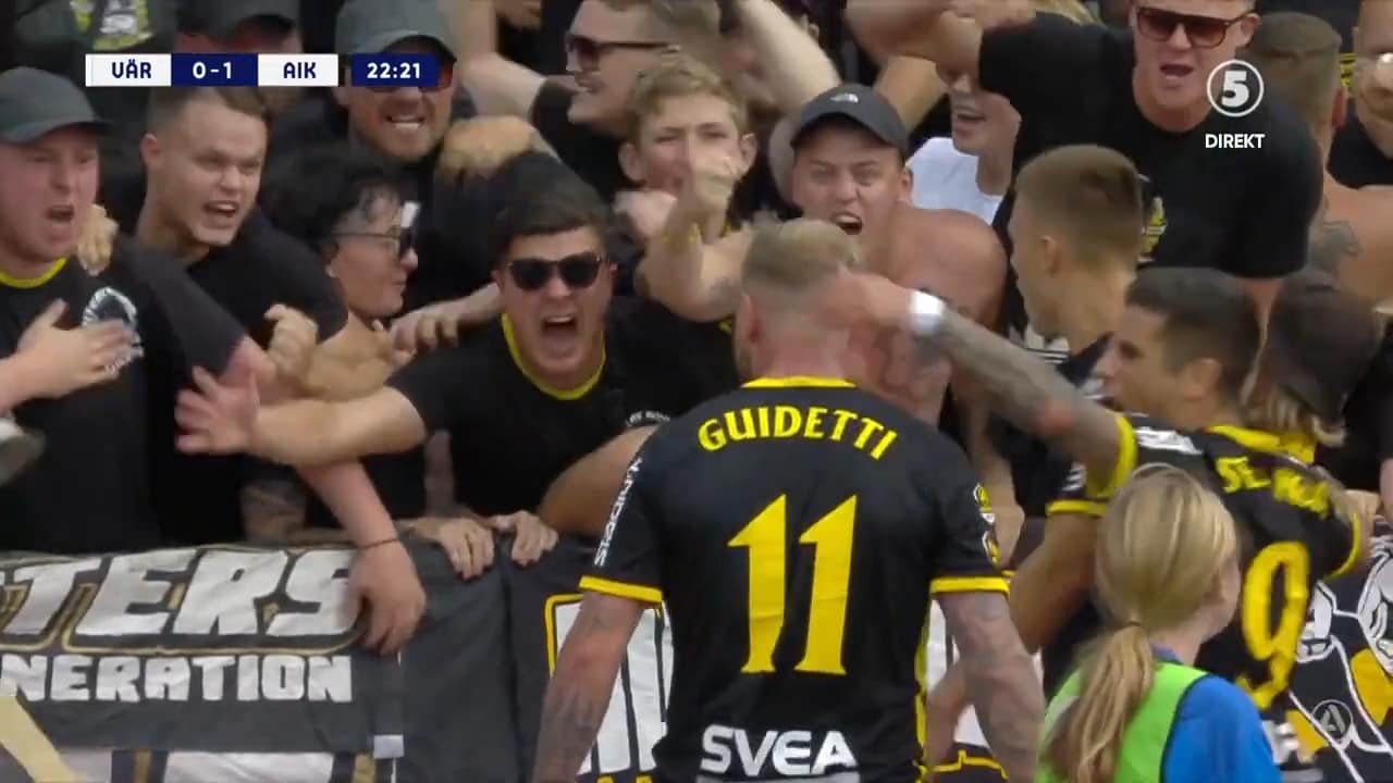 Här gör Guidetti sitt första mål för AIK