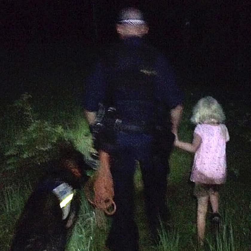 Polishunden räddade sexåringens liv – nu återförenas de