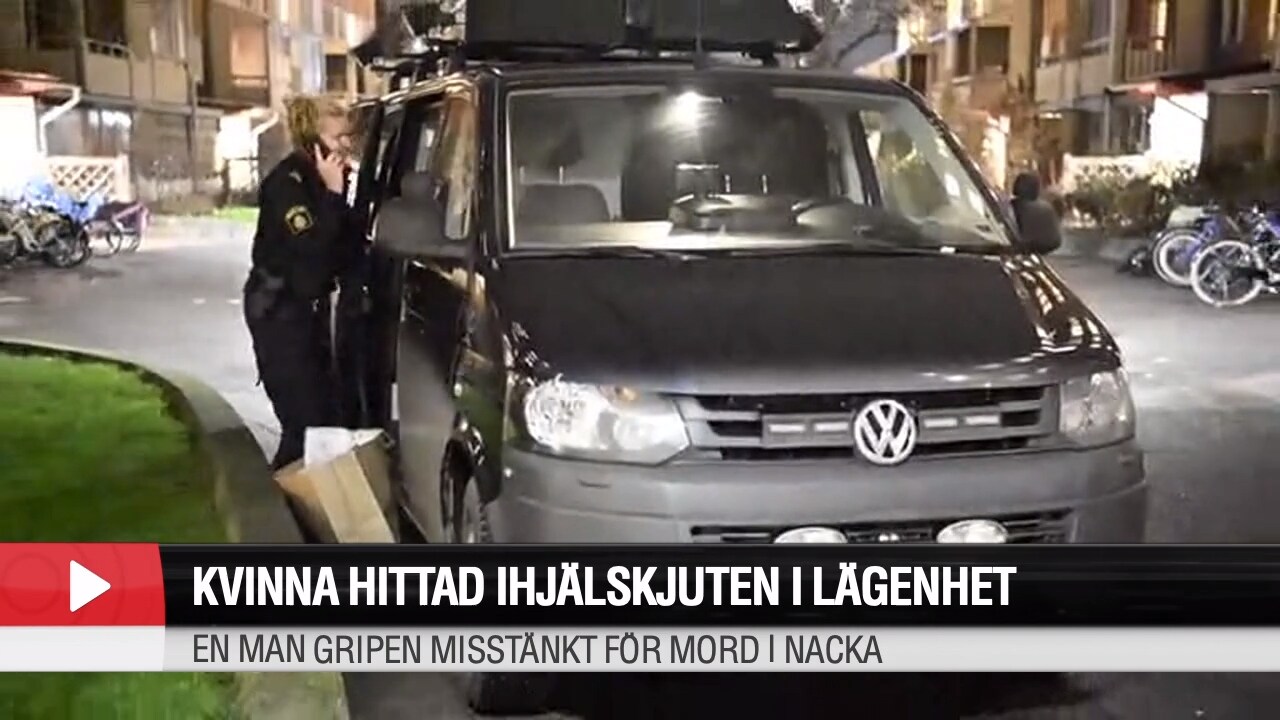 Kvinna ihjälskjuten i lägenhet i Nacka – hör polisen berätta om gripandet