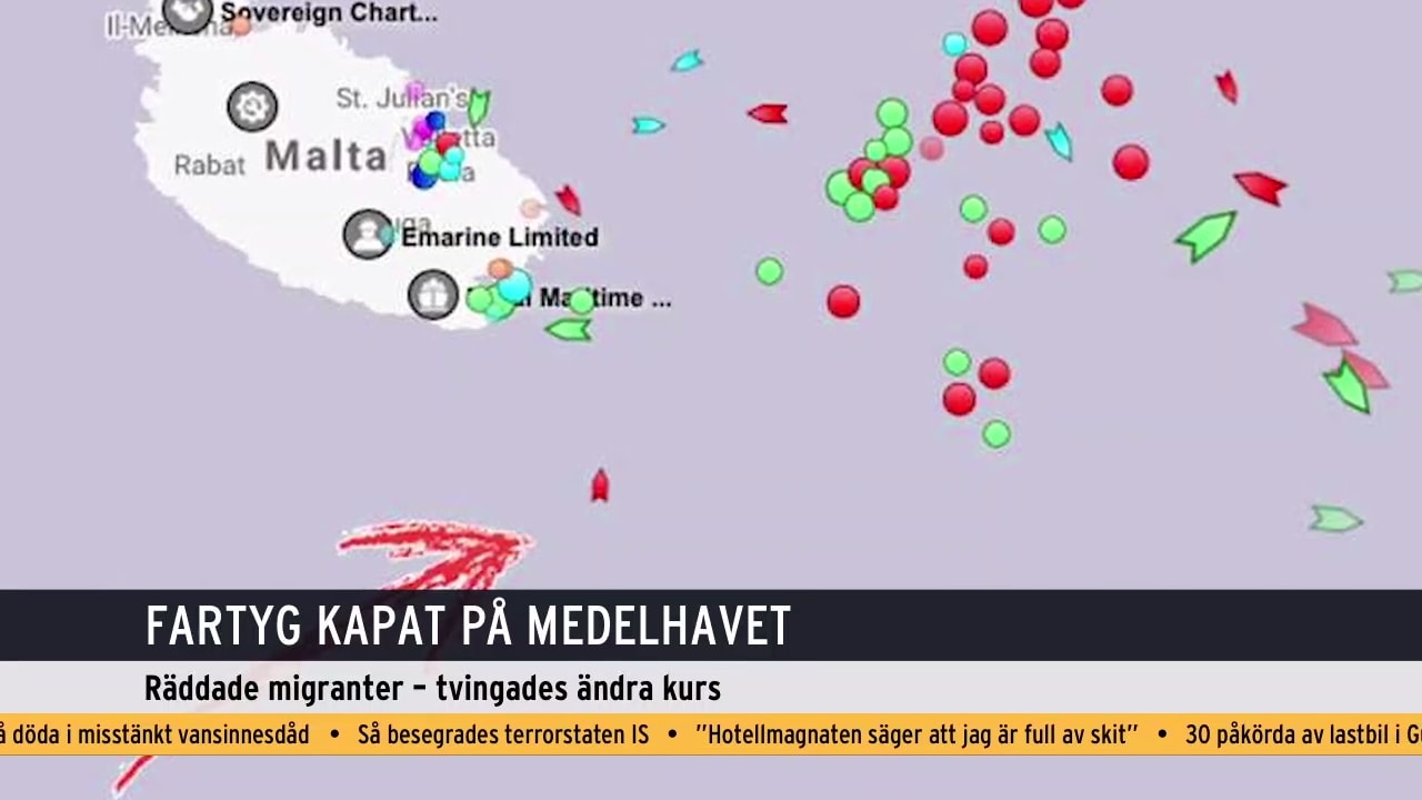 Fartyg kapat på Medelhavet